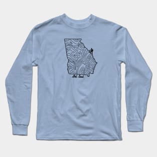 Get Lost Hiking Topographic Art Hike Georgia State Map Long Sleeve T-Shirt